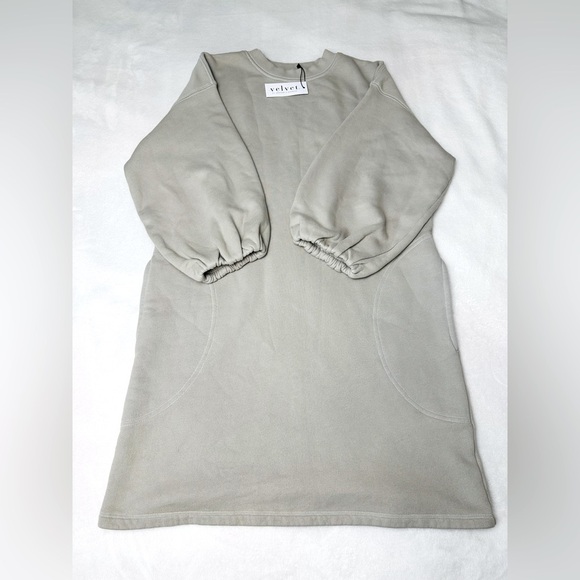 Velvet by Graham & Spencer Jensen Sweatshirt Beige Mini Dress Size XS - Picture 7 of 13
